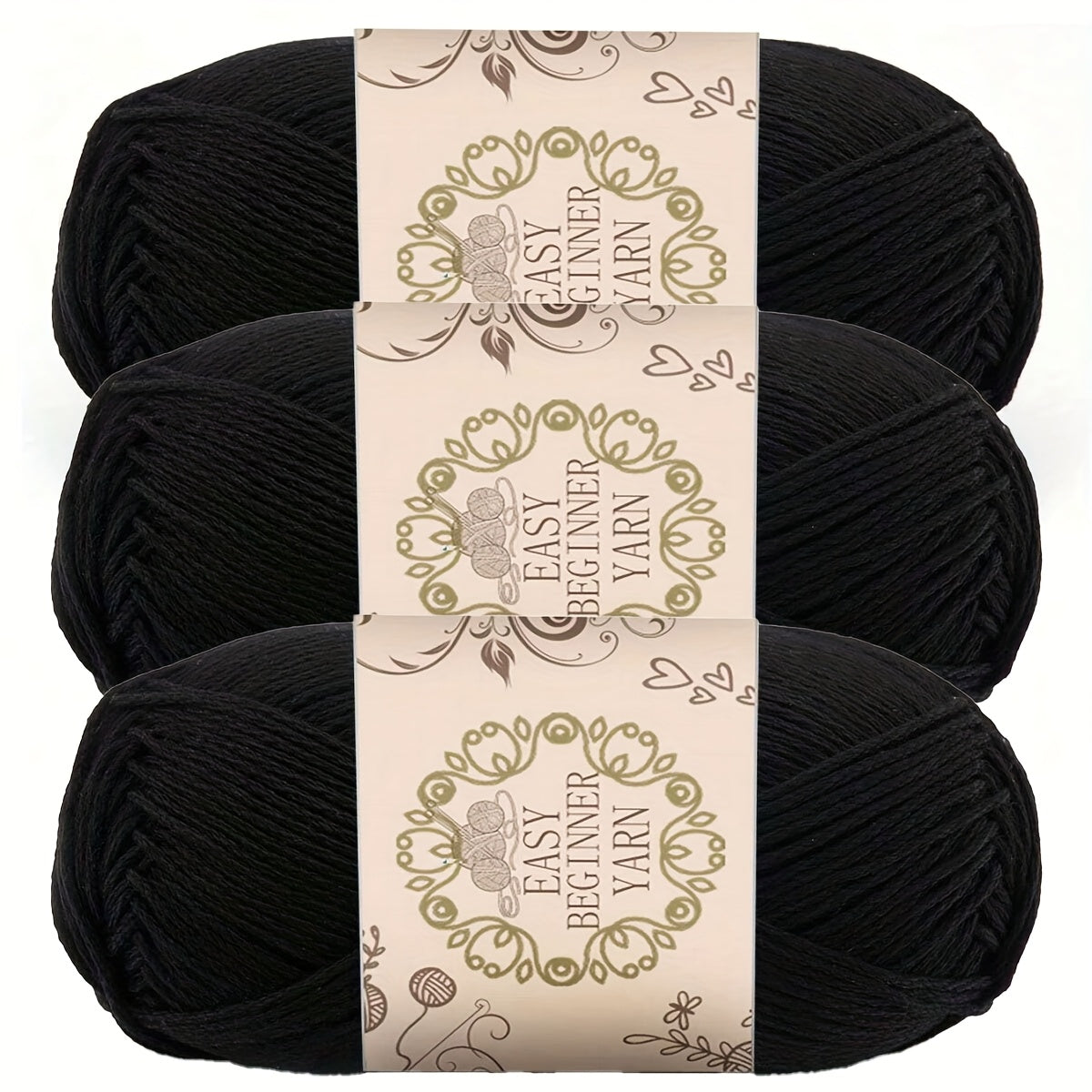 3-Piece Soft Acrylic Yarn for Crochet and Knitting 50g Hand-Dyed 4-Ply