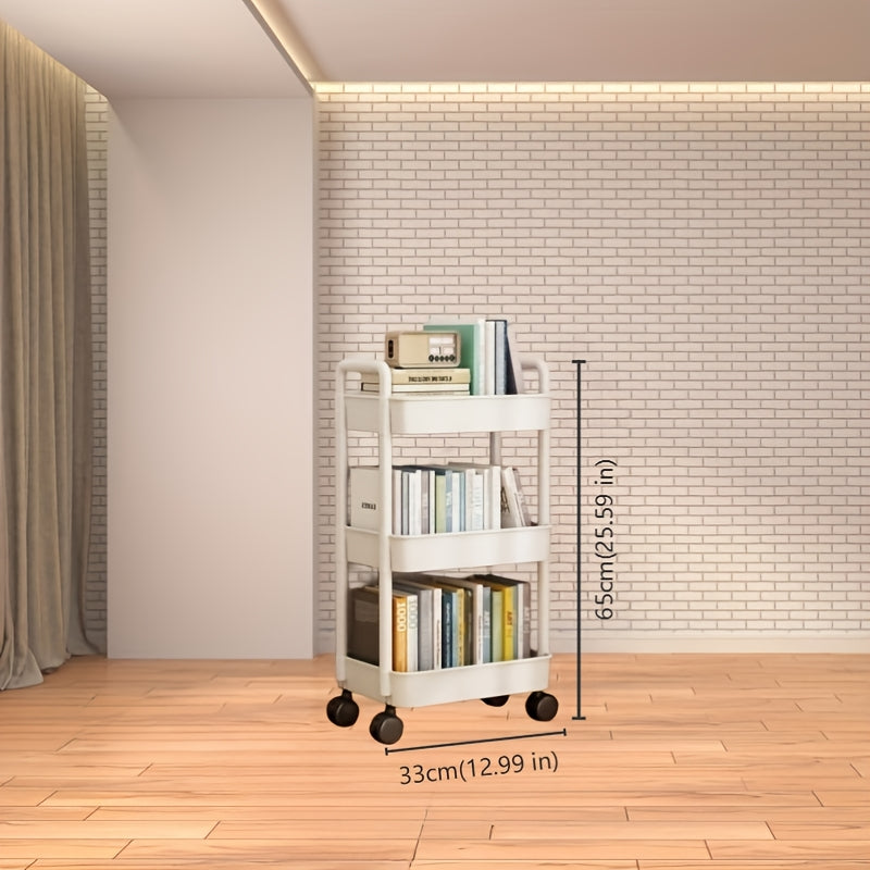 Plastic Storage Cart with Wheels for Kitchen Bathroom Bedroom Multi-Tier Organizer