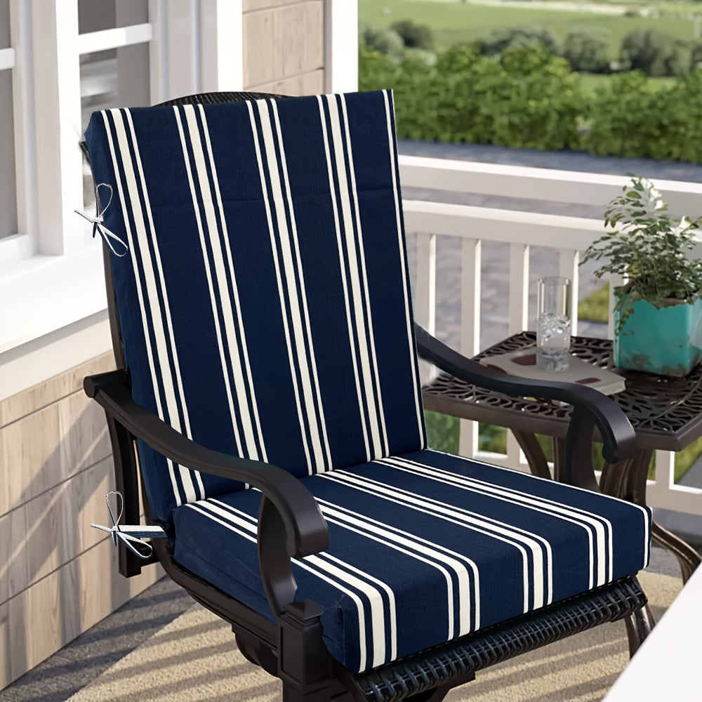 Boho Outdoor High Back Chair Cushion UV-Resistant Polyester Machine Washable