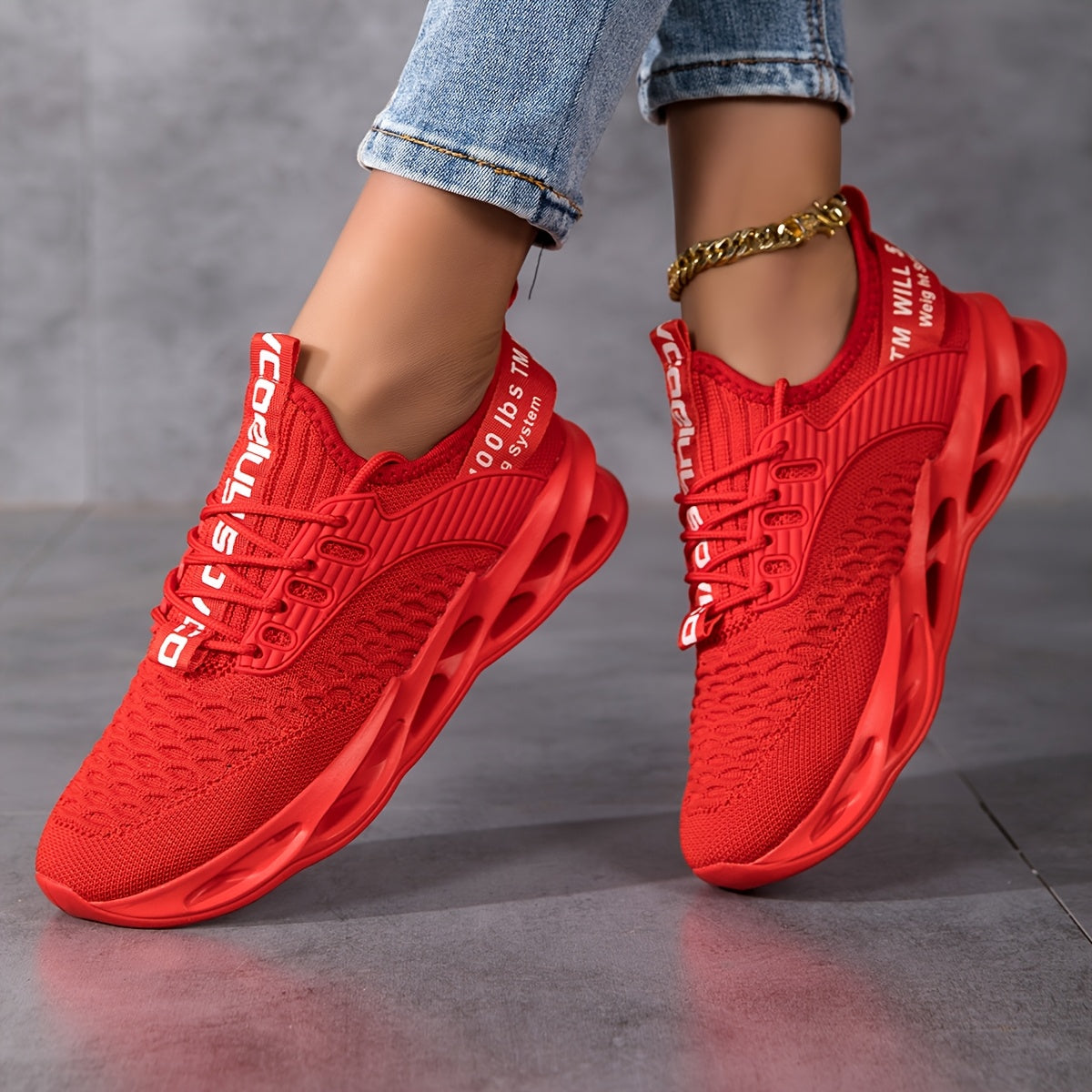 Women's Bright Pink Athletic Sneakers Casual Breathable Comfortable Shoe