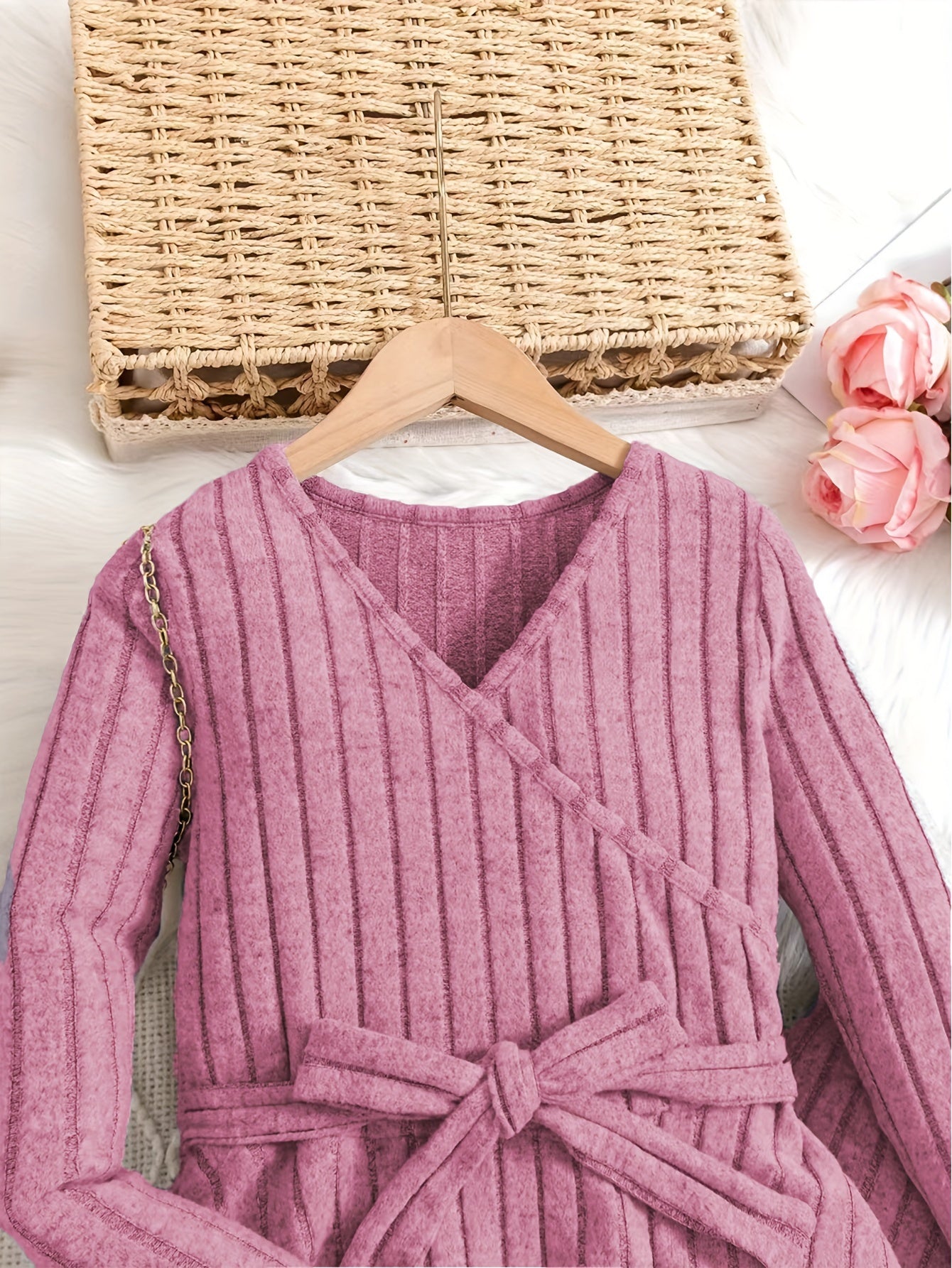 Leggings de rayas de punto de costilla ajustado para niñas primavera verano, con estiramiento medio y amigables con la piel