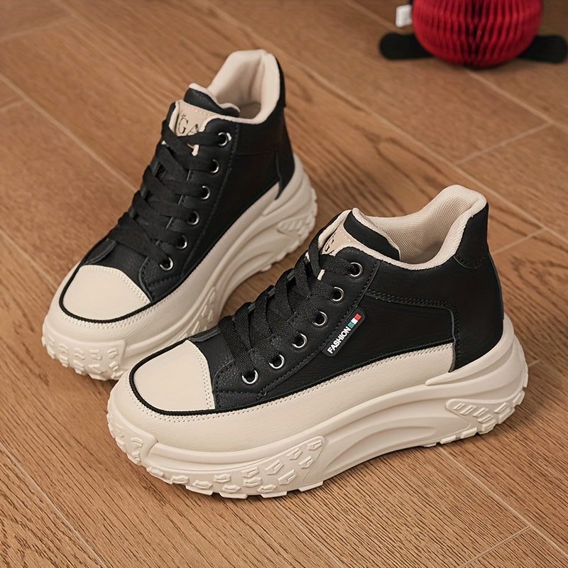 Women's Platform High Top Sneakers Comfortable Plus Size Outdoor Athletic Shoes