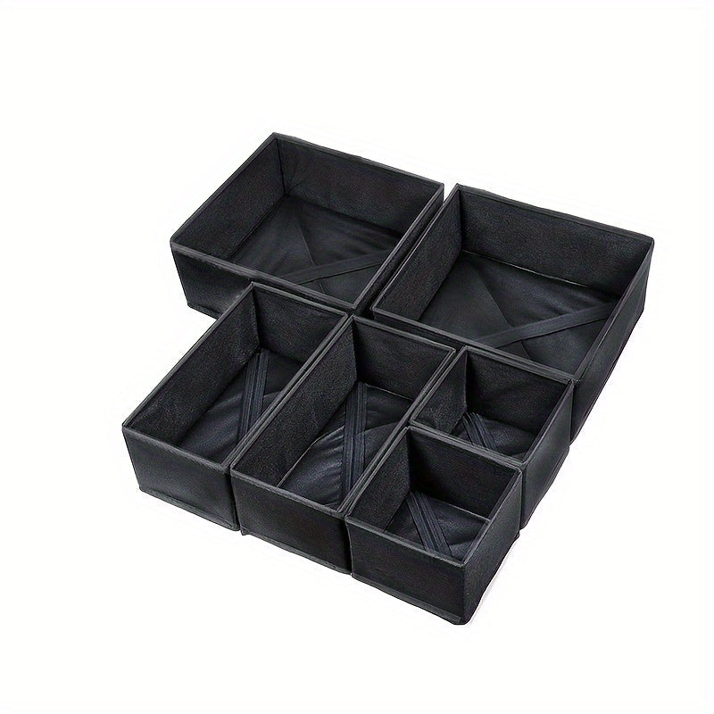 6-Piece Fabric Drawer Organizer Set Foldable Weather-Resistant Storage Bins for Home Organization