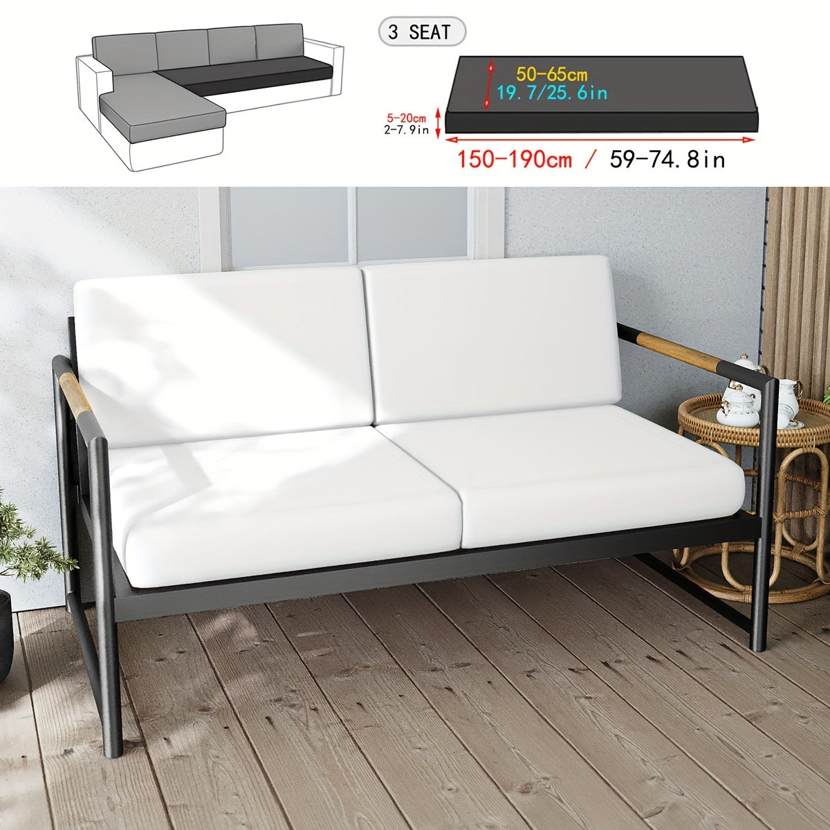 Водонепроницаемый чехол для уличной подушки из молочного волокна для садовой мебели на веранде