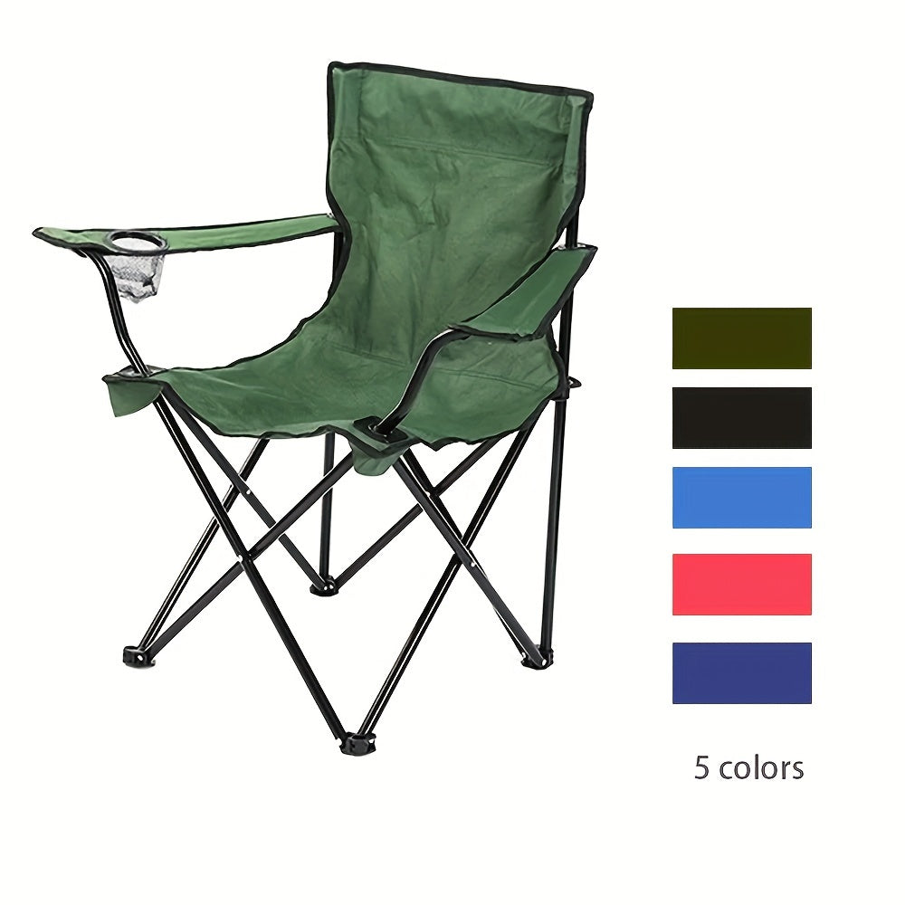 Portable Folding Camping Chair with Water Cup Holder and Carrying Bag