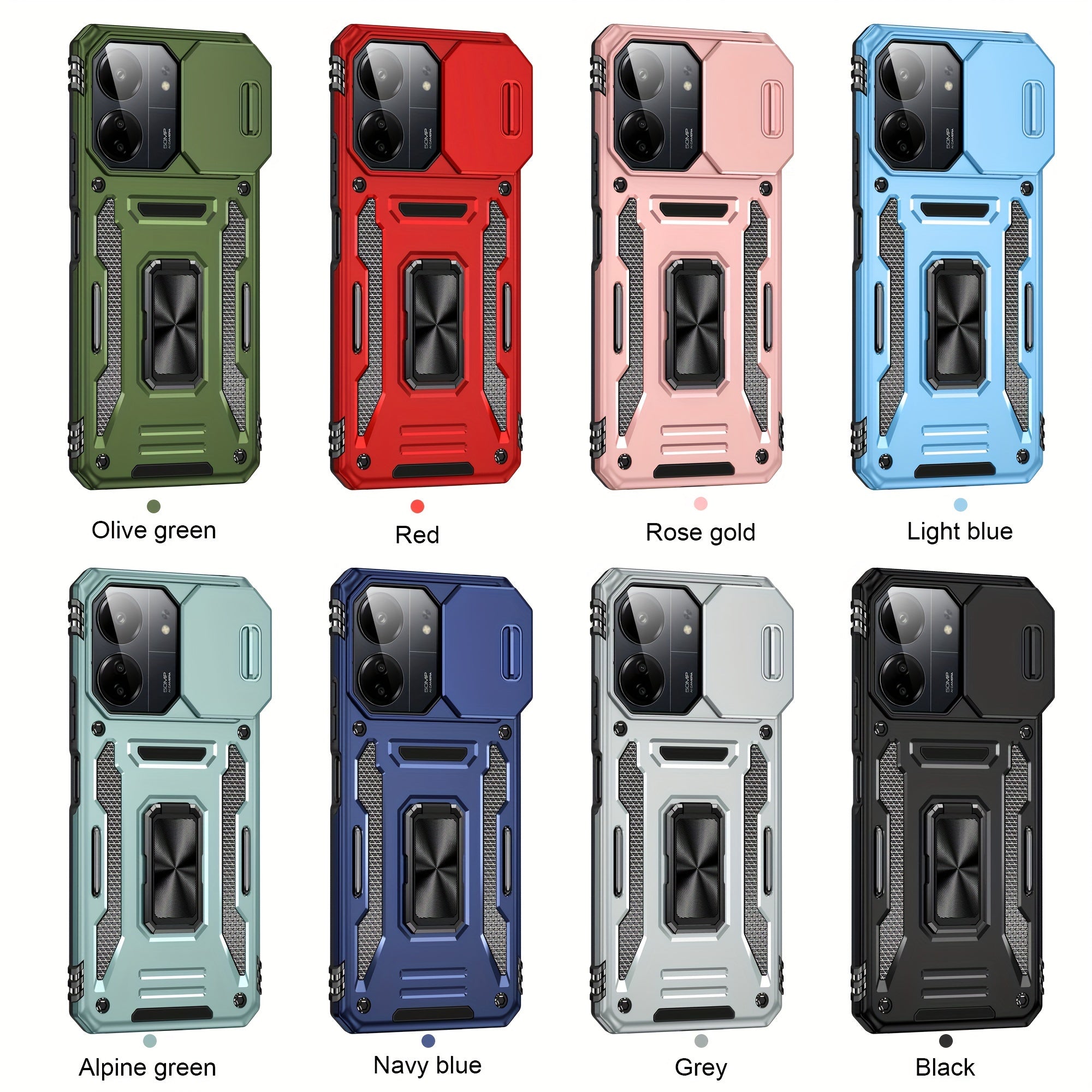 2-в-1 TPU чехол для ПК и телефона для Redmi Note 13 4G/13C Ударопрочный защитный объектив