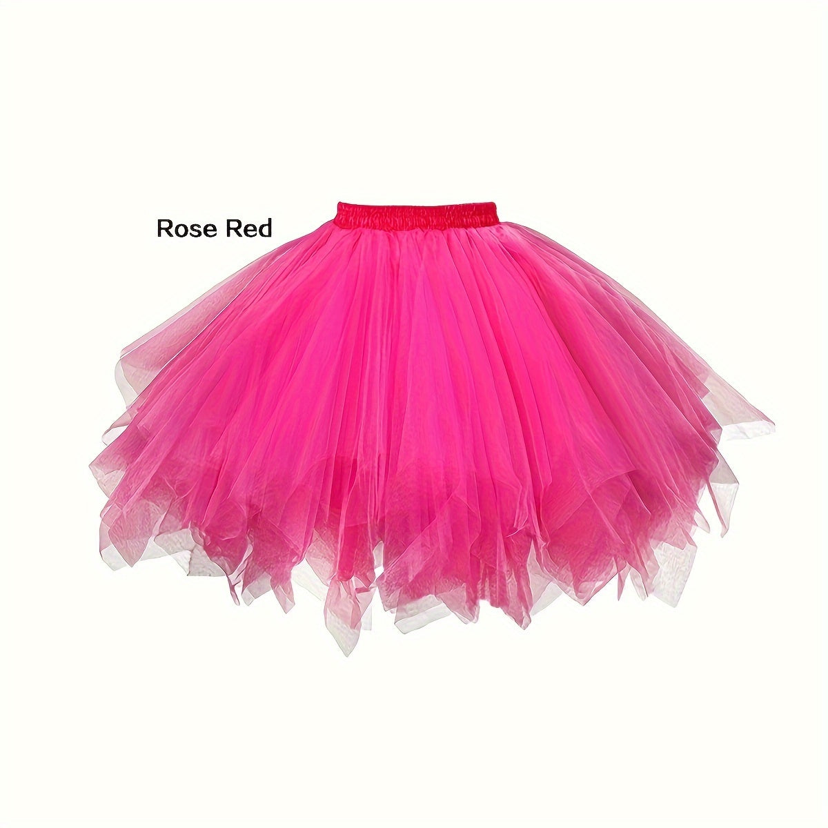 Falda de tul para niñas, para bodas y fiestas, cintura elástica, rosa, talla 3T