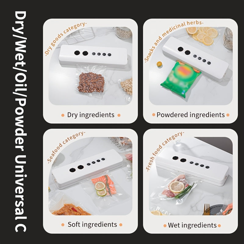 Компактный вакуумный упаковщик с USB-зарядкой, перезаряжаемый литий-ионный аккумулятор для сохранения продуктов