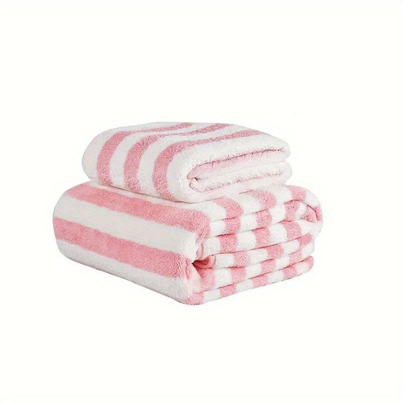 Microfiber Bath Towel Absorbent Quick-Dry with Colorful Stripes