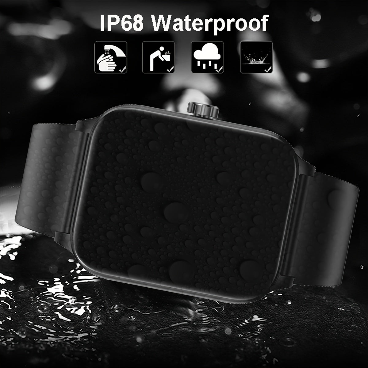 Men's Smartwatch 4.7cm HD Touch Screen Waterproof Pedometer Message Call Compatibility