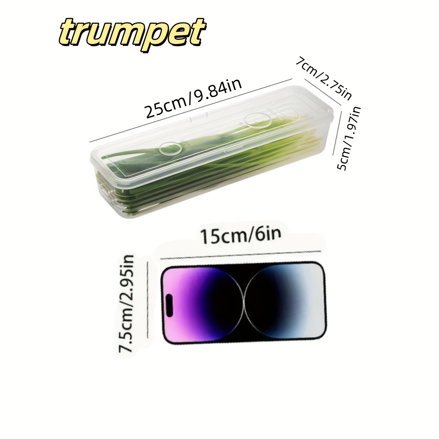 2-Pack Reusable Plastic Kitchen Storage Boxes for Vegetables Herbs Eggs