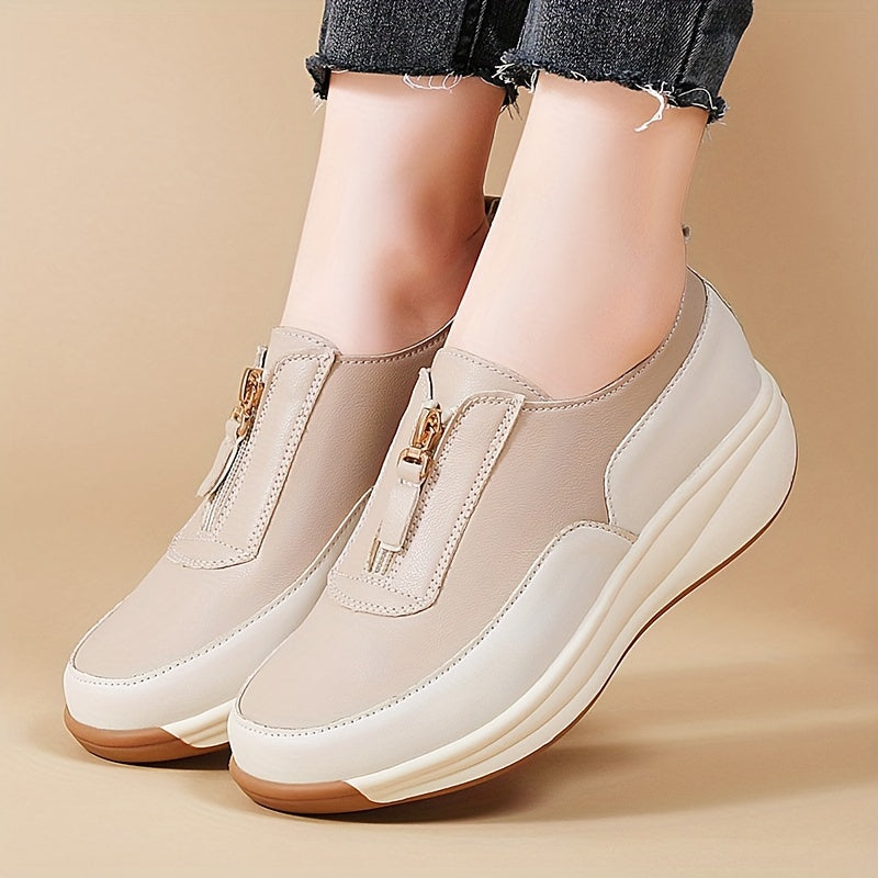 Women's Casual Wedge Sneakers Flat-Sole Walking Shoes Platform Shoes