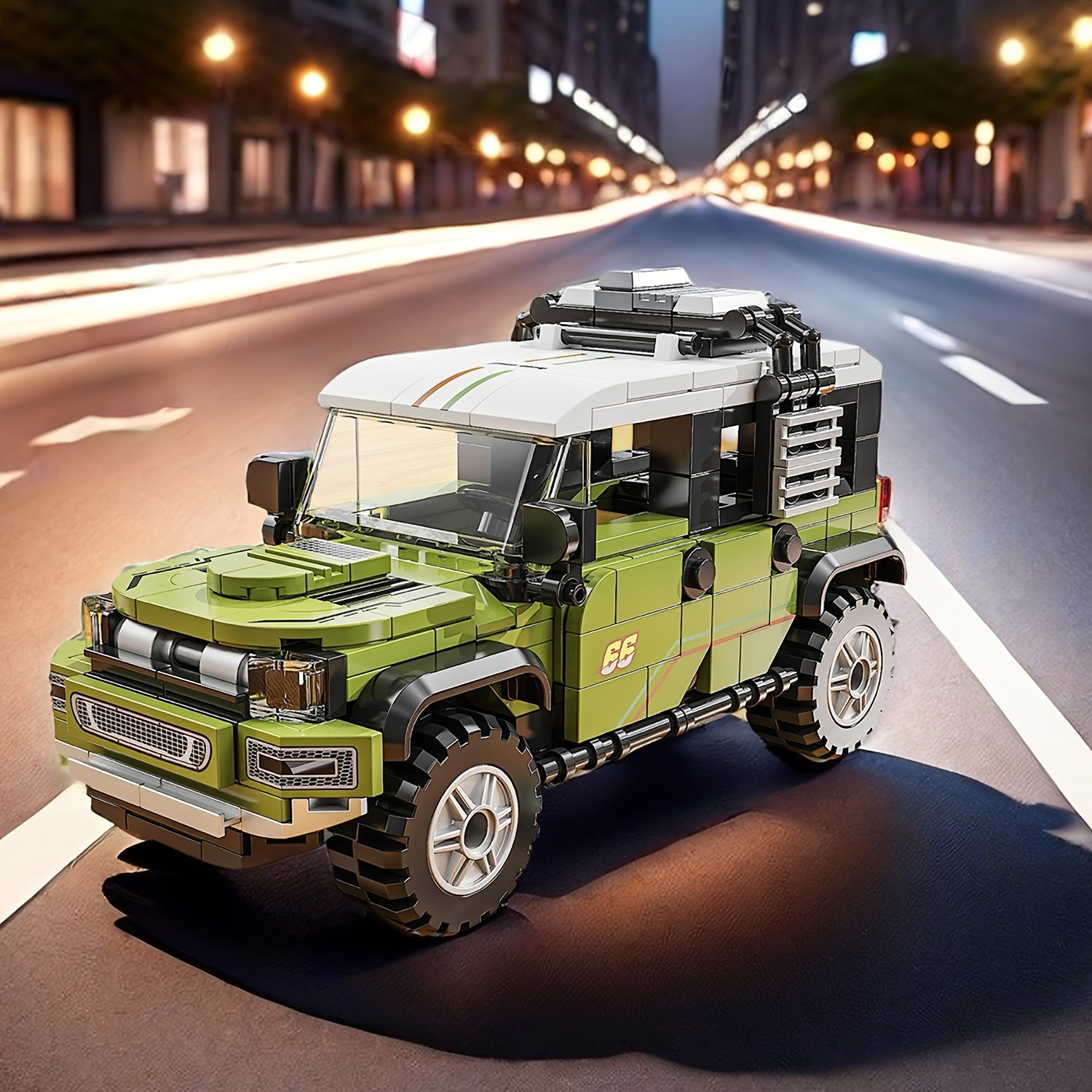 330-Piece Green Off-Road SUV Building Kit for Teens 6+ with ABS Blocks