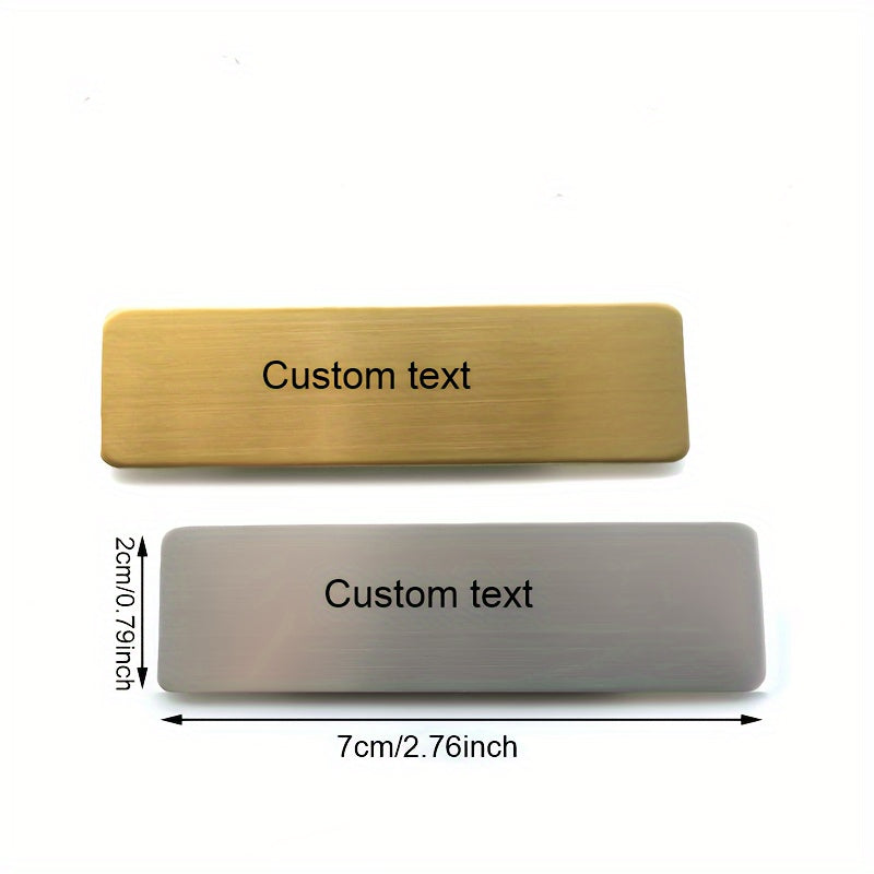 Square Stainless Steel Brooch Pin with Custom Engraving for Office and Daily Wear