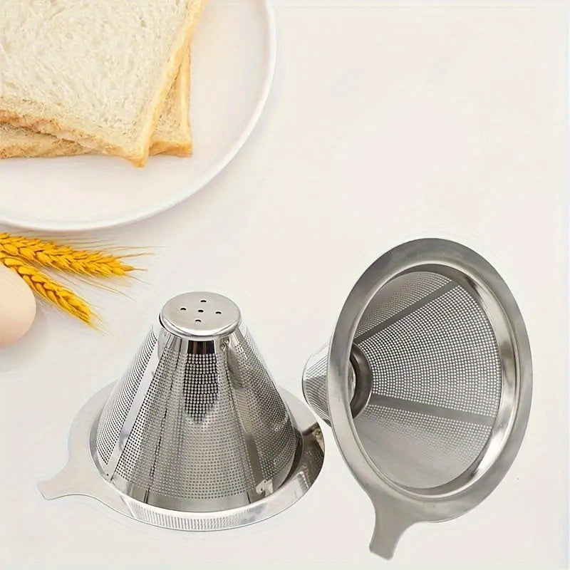 Universal Stainless Steel Pour-Over Coffee Filter Reusable Mesh for Home Office