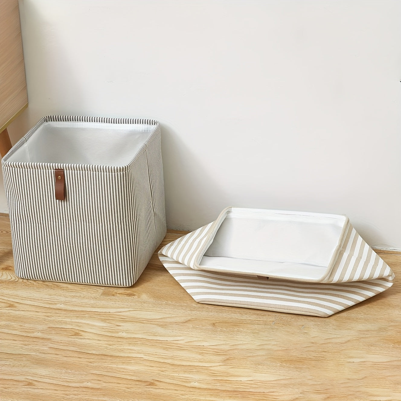 Caja de almacenamiento plegable de algodón y lino para ropa, juguetes, ropa interior, cesta cuadrada de lavandería
