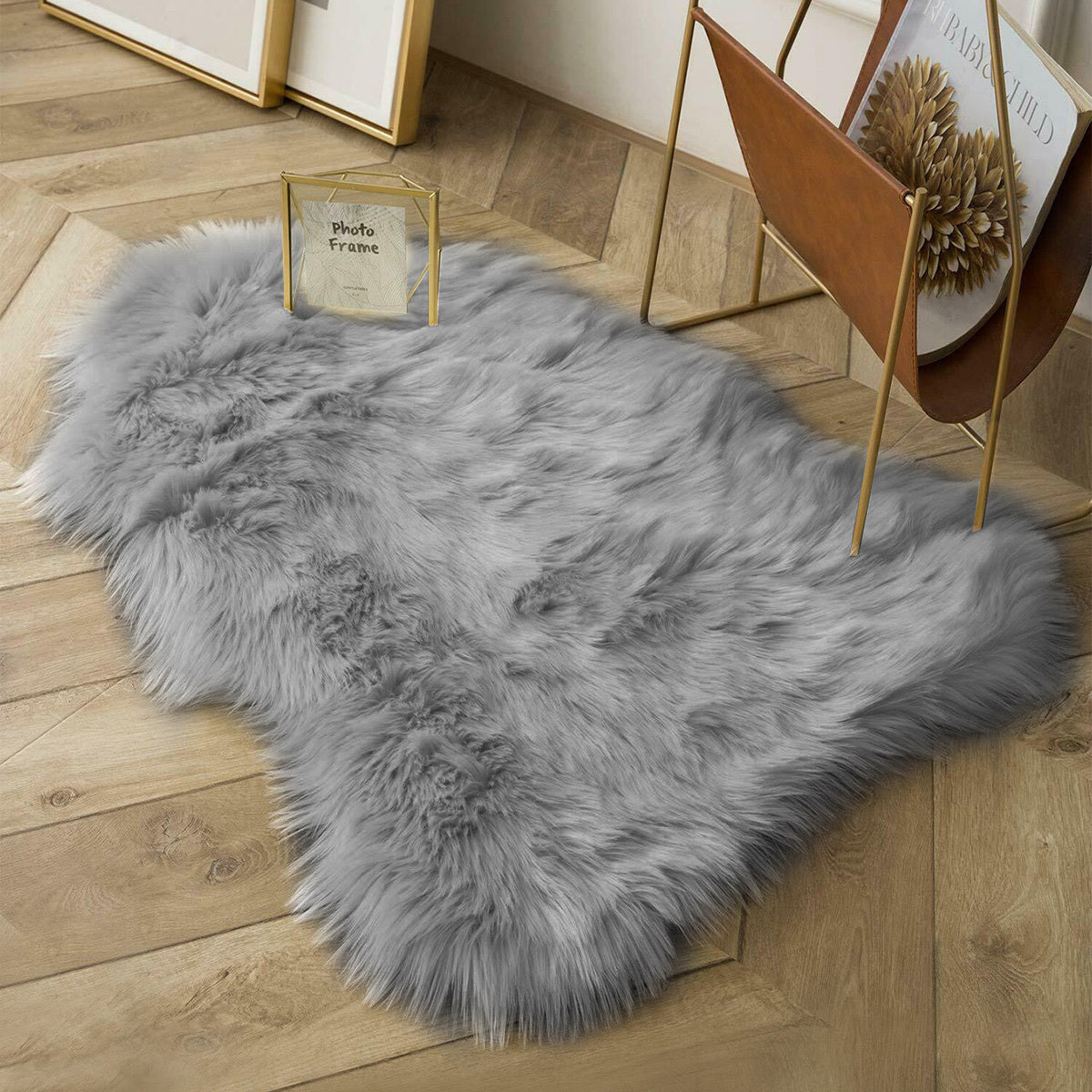 Black Shag Area Rug Luxuriously Soft Polyester-Acrylic Hand Washable Floor Decor