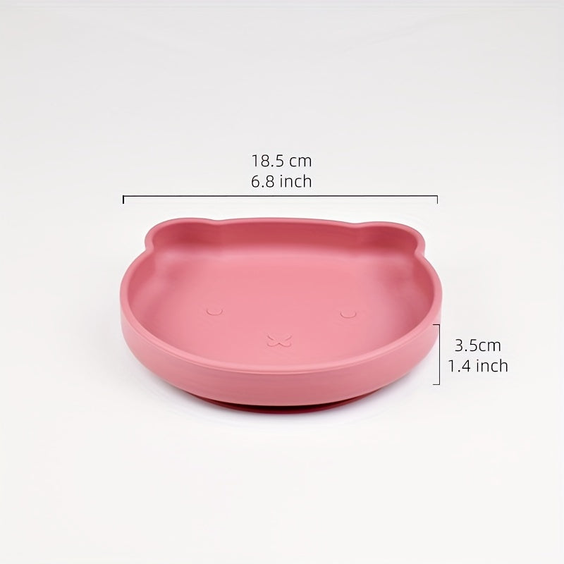 Plato de silicona para niños con secciones divididas y ventosa, libre de BPA, de grado alimenticio, duradero, fácil de limpiar