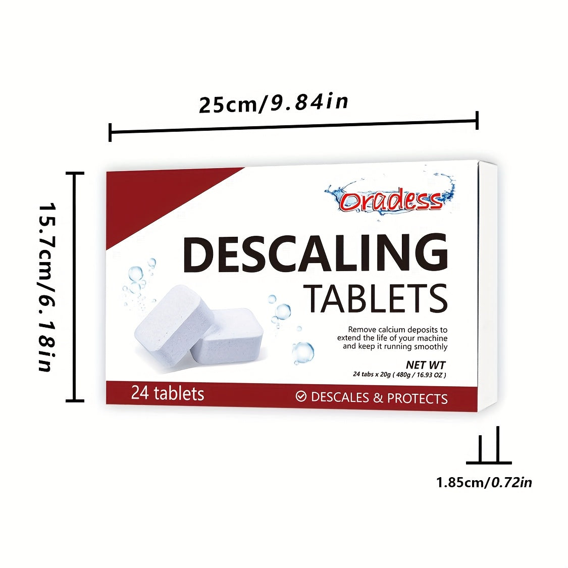 24 Pieces Descaling Tablets for Coffee Machines and Kettles 20g Individually Wrapped