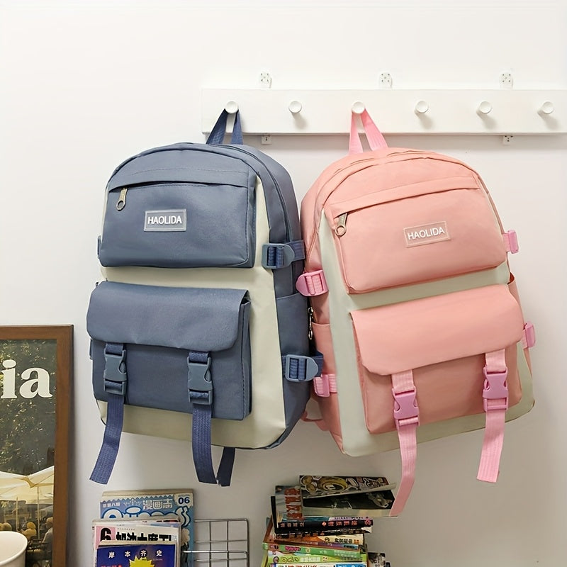 Random 5-Piece Insignia Backpack Set for Students Large Capacity Multifunctional Nylon