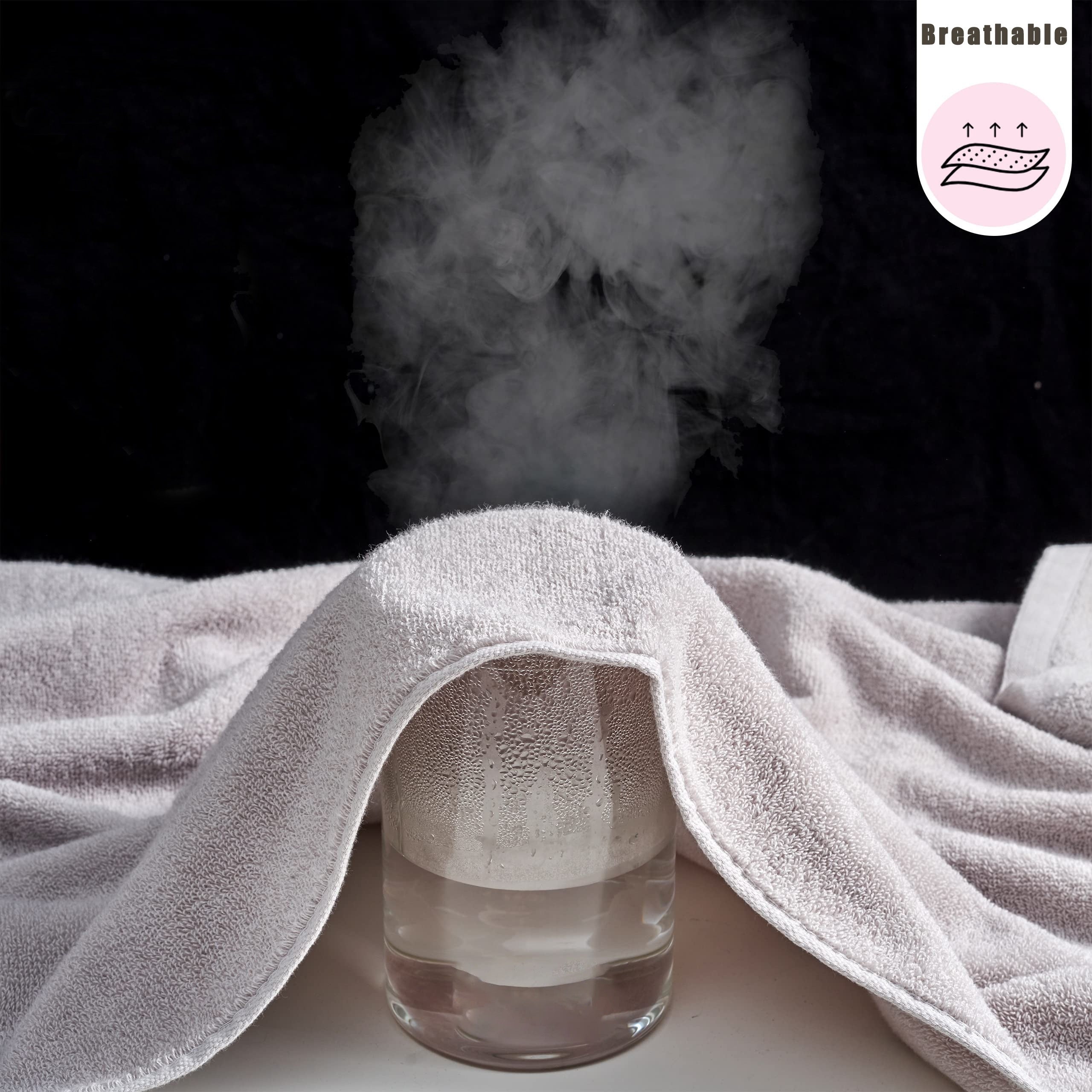 Cotton Towel Set 3-Piece Quick-Drying Fluffy Absorbent Breathable Multicolor 68x140 cm