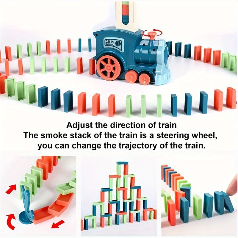 Blue Battery-Powered Electric Toy Train Set for Kids 3+ ABS Material Smooth Connectors
