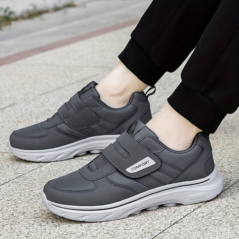 Men's Wide-Fit Breathable Fabric Slip-On Athletic Sneakers for Casual Running and Outdoor Wear