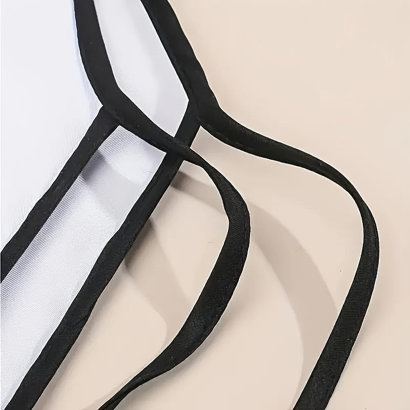 Hairdressing Apron with Stylist Tool Print Adjustable Polyester Woven Fabric