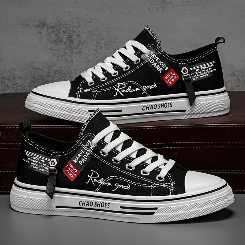 Men's Canvas Sneakers Low Top Casual Shoes for Outdoor Spring Summer