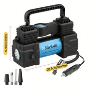 12V Portable Tire Inflator High-Pressure Air Compressor Digital Gauge for Cars Bikes Blue