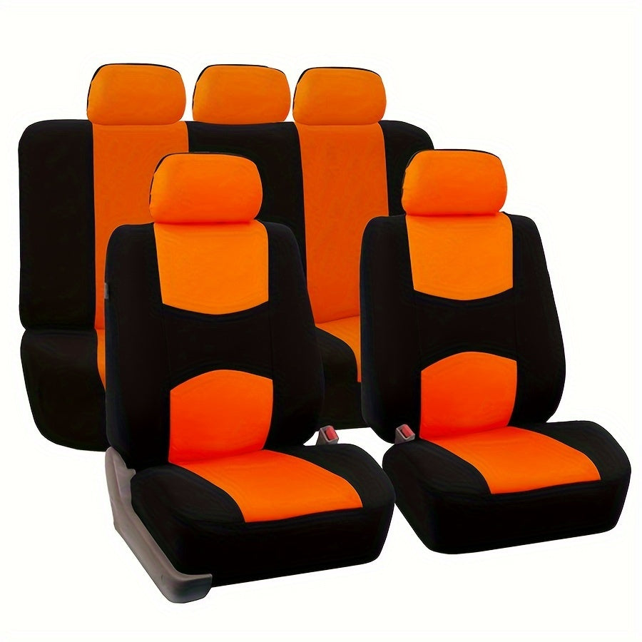 Universal 9-chiqishli avtomobil o'rindiq qopqog'i to'plami, barcha mavsumlar uchun polyester himoyasi