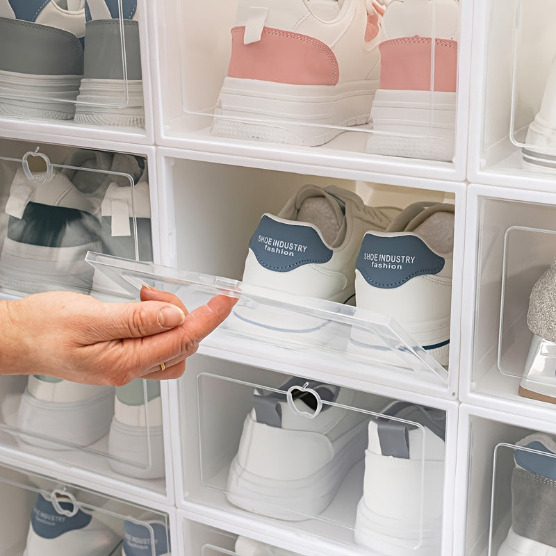 15 Pack Clear Plastic Shoe Storage Boxes with Flip Top for Home Organization