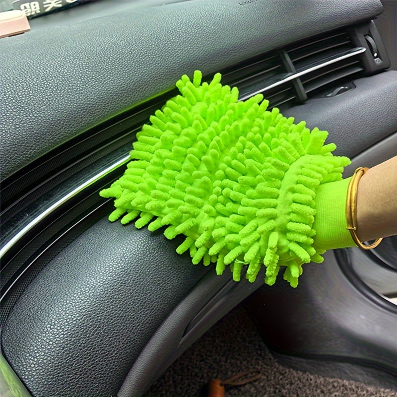 2-Pack Microfiber Car Wash Mitts Double-Sided Soft Cleaning Gloves