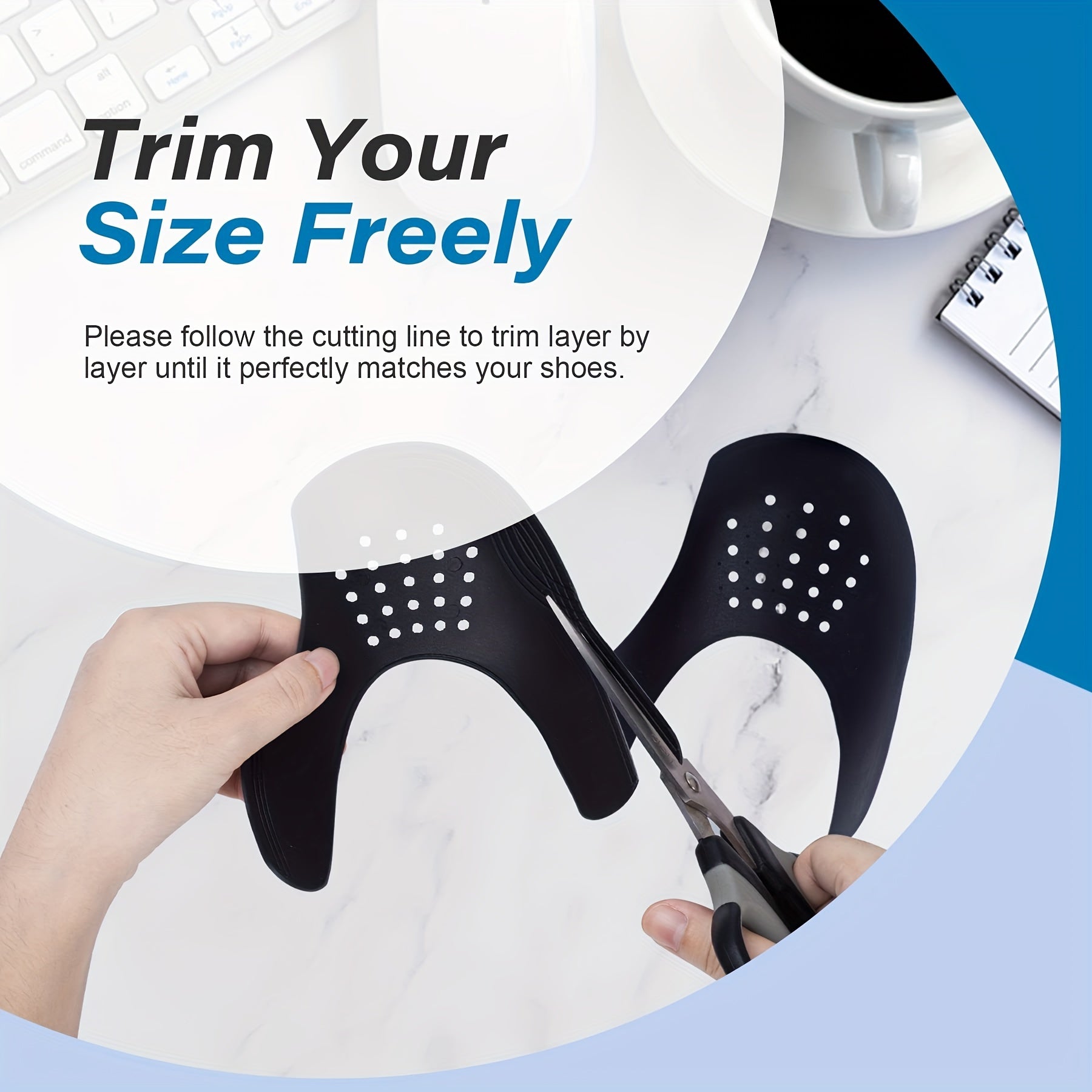 Men Women Shoe Creases Protectors Black White Anti-Crease Guards 7.5-12