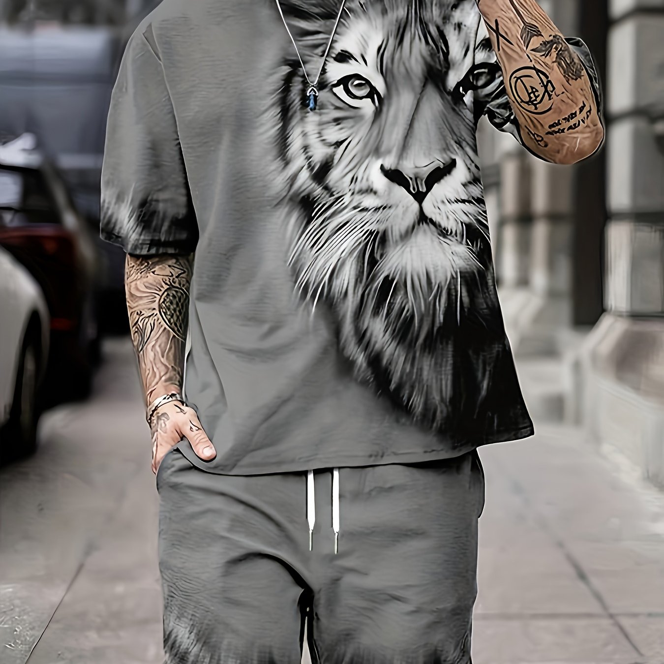 Men's Short Sleeve Summer Set Breathable Quick Drying Polyester Casual