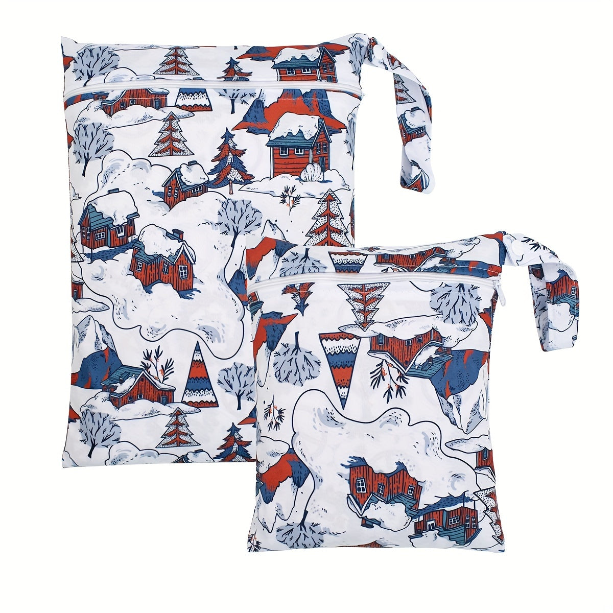 Набор из 2 многоразовых полиэстеровых сумок для влажных и сухих вещей для путешествий, пляжа, спортзала, туалетных принадлежностей