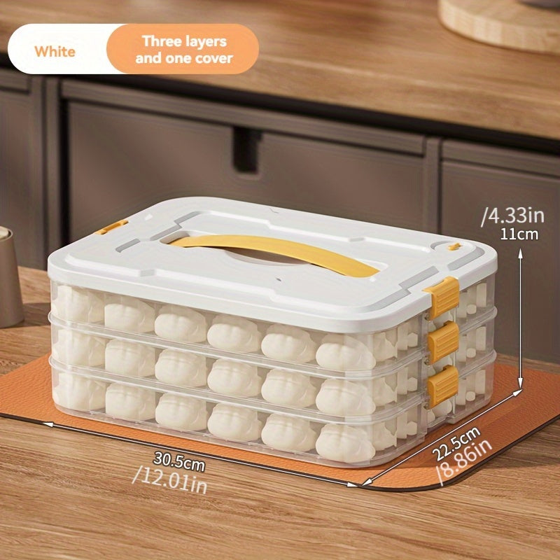 Непроницаемая многоуровневая коробка для хранения пельменей и вонтона - штабелируемый органайзер для морозильника для домашних кухонь.