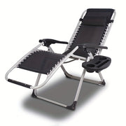 Folding Outdoor Recliner Accessory with Cup Holder Phone Slot and Utensil Tray