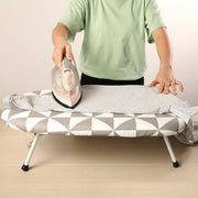 Compact Folding Ironing Board White Stainless Steel Plastic Space-Saving Easy Storage