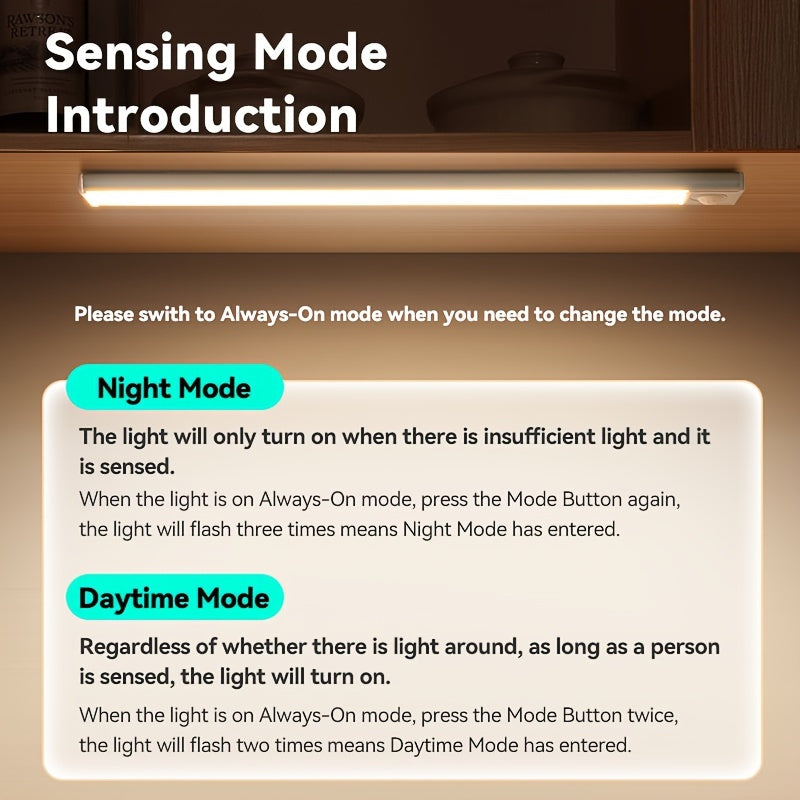 Adjustable Brightness USB Rechargeable LED Cabinet Light with Magnetic Mount