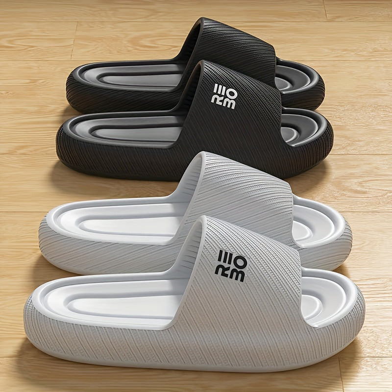 Women's Summer Slides Non-Slip EVA Sole Striped Indoor Outdoor