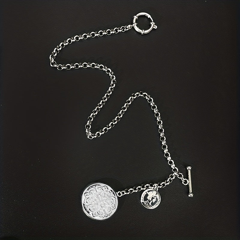 Men's Retro Vest Chain Brooch Set with Lapel Pin and Photo Box