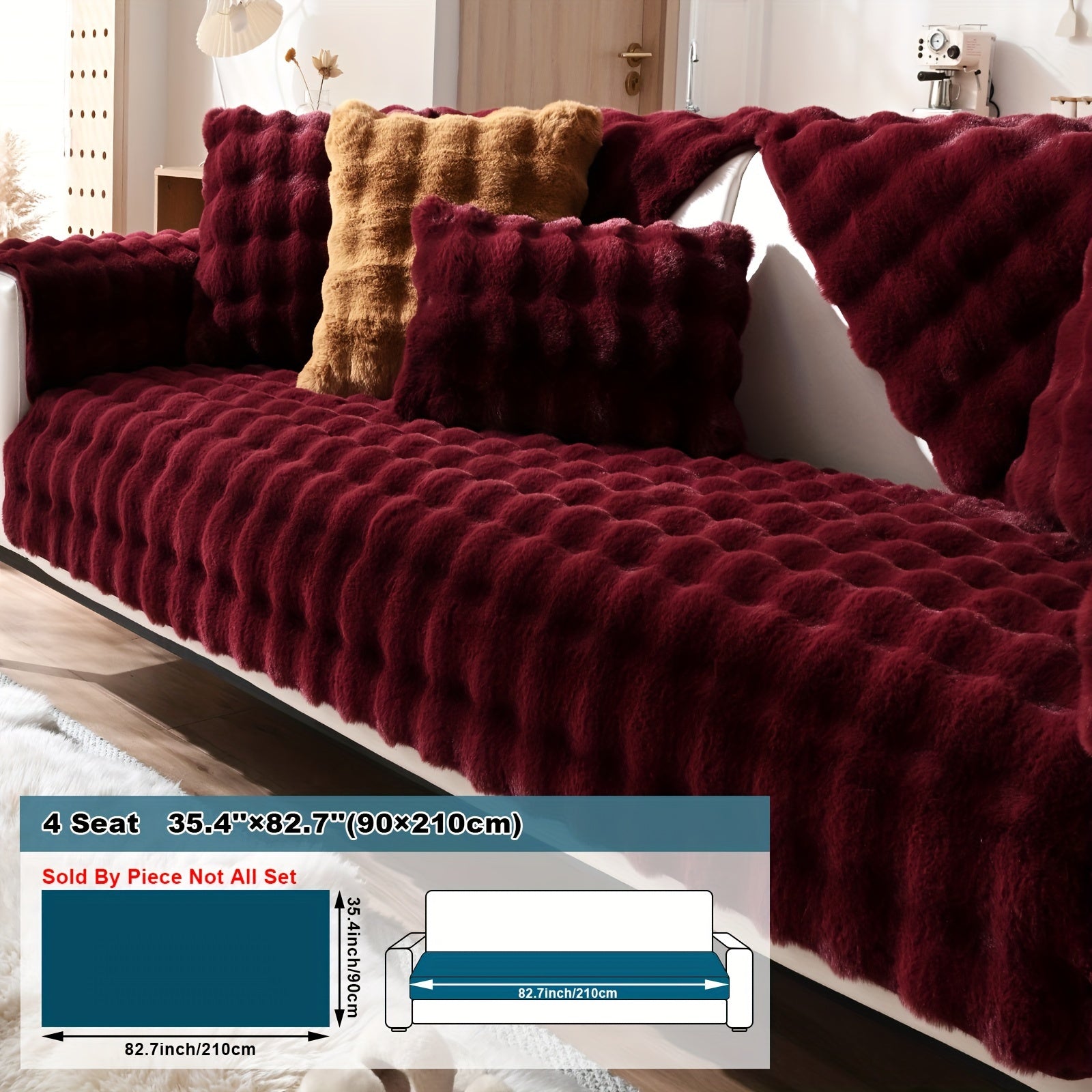 Имитация кролика плюшевая подушка-диван для домашних животных, дружелюбная к собакам с нескользящим чехлом для защиты мебели и декора в спальне, офисе или гостиной.