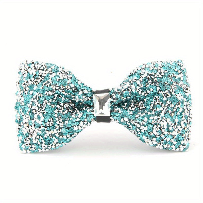 Men's Bow Tie with Faux Diamond Knot for Weddings and Formal Events