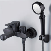 Black Copper Alloy Shower Mixer Valve Single Hole Brushed Finish