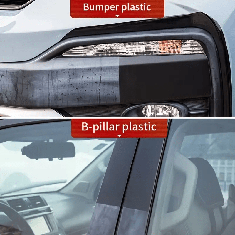 Plastic Car Repair Paste for Bumpers and Tires Black Gloss Finish