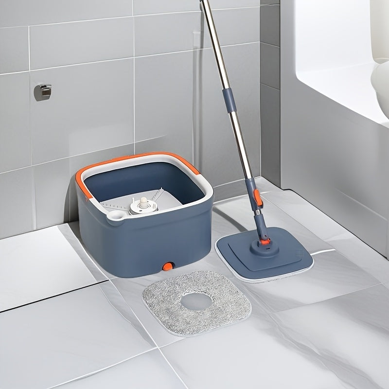 Spin Mop and Bucket Set with Dirt Chamber for Wet and Dry Cleaning