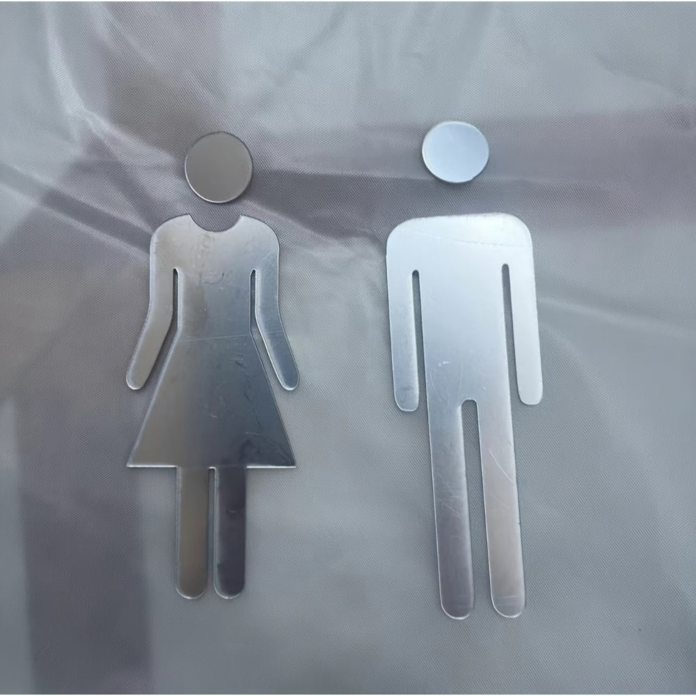 Set of 2 Gender-Neutral Bathroom Signs for Restroom Decor and Office Use