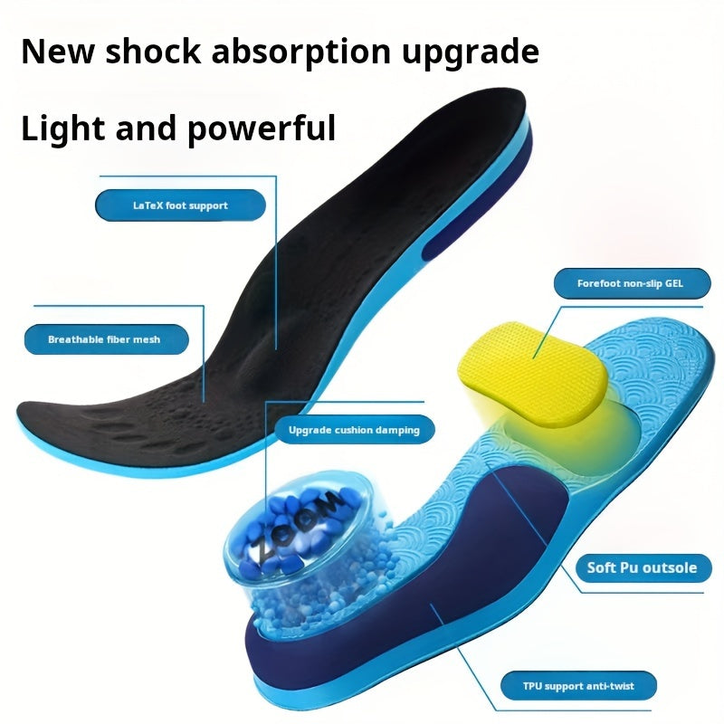 Unisex Breathable Insoles with Shock Absorption and ZOOM Air Cushion