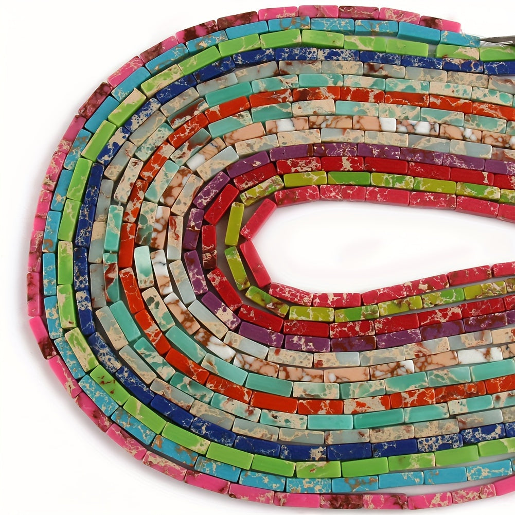 Natural Stone Jasper and Shoushan Beads Set for Jewelry Making Multicolor Cylindrical